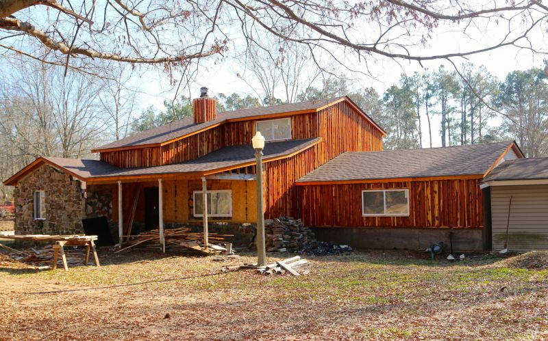 Faux Wood Siding Installation